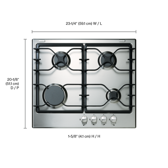 Whirlpool® 24-inch Gas Cooktop with Sealed Burners WCG52424AS