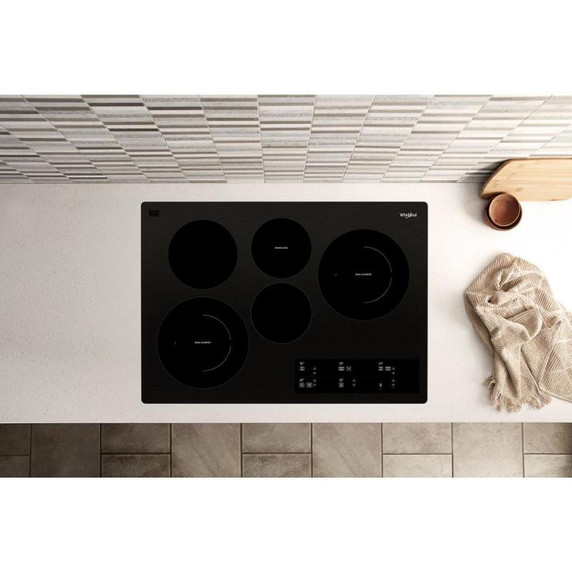 Whirlpool® 30-inch Electric Ceramic Glass Cooktop with Two Dual Radiant Elements WCE97US0KB
