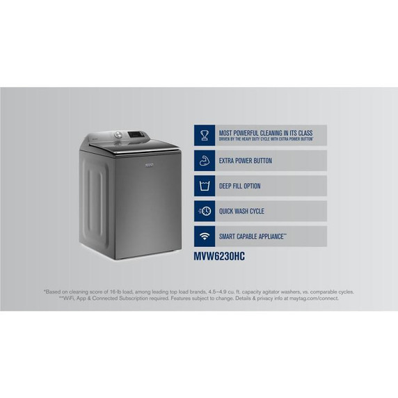 Maytag® Smart Top Load Washer with Extra Power Button - 5.4 cu. ft. MVW6230HC