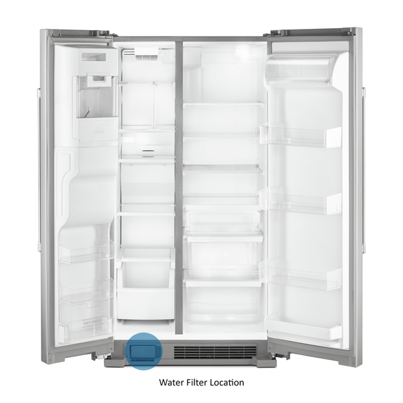 Maytag® 36-Inch Wide Side-by-Side Refrigerator with Exterior Ice and Water Dispenser - 25 Cu. Ft. MSS25C4MGZ