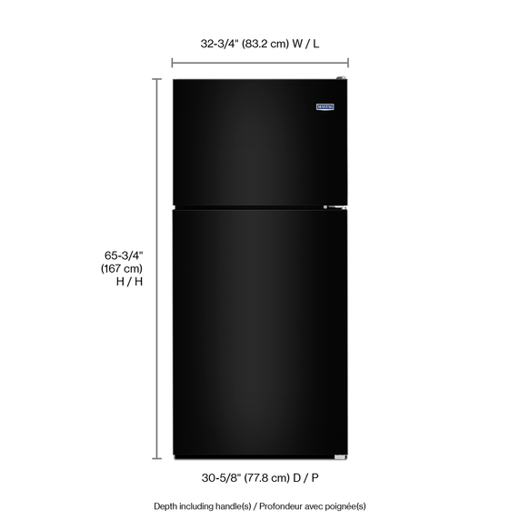 Maytag® 33-Inch Wide Top Freezer Refrigerator with PowerCold® Feature- 21 Cu. Ft. MRT311FFFE