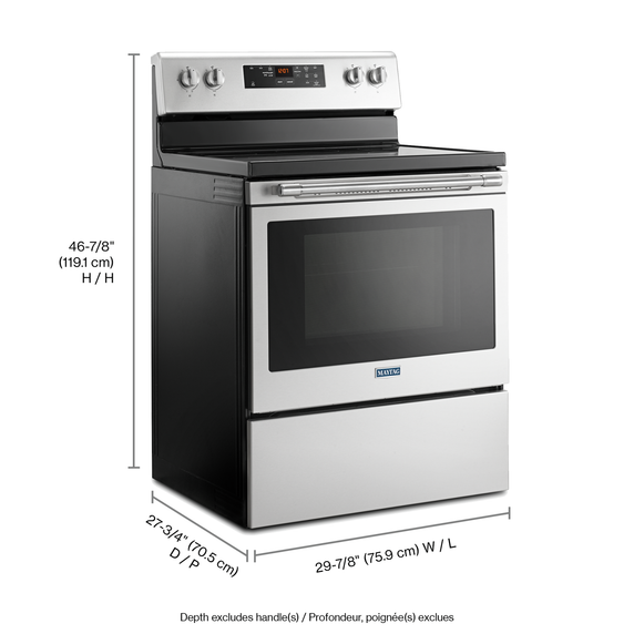 Maytag® 30-Inch Wide Electric Range With Shatter-Resistant Cooktop - 5.3 Cu. Ft. YMER6600FZ