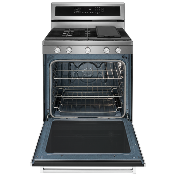 Kitchenaid® 30-Inch 5-Burner Gas Convection Range KFGG500ESS