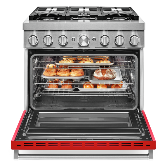 KitchenAid® 36'' Smart Commercial-Style Dual Fuel Range with 6 Burners KFDC506JPA