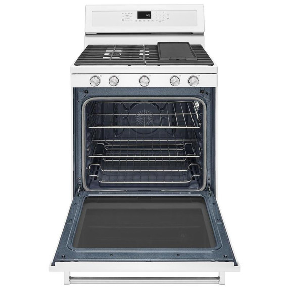 Kitchenaid® 30-Inch 5-Burner Gas Convection Range KFGG500EWH