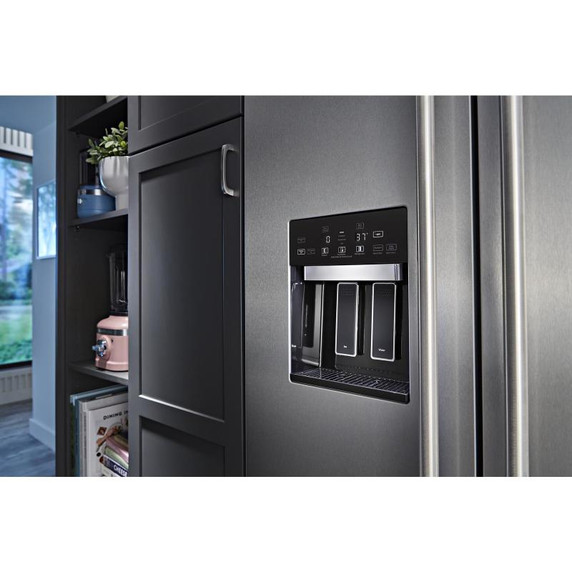 Kitchenaid® 20.8 Cu. Ft. 36" Built-In Side-by-Side Refrigerator with Ice and Water Dispenser KBSD706MPS Kitchenaid® 20.8 Cu. Ft. 36" Built-In Side-by-Side Refrigerator with Ice and Water Dispenser KBSD706MPS