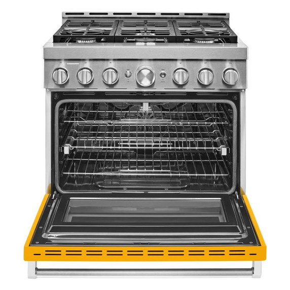 KitchenAid® 36'' Smart Commercial-Style Gas Range with 6 Burners KFGC506JYP