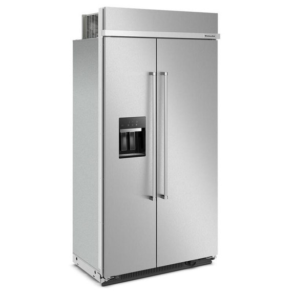 Kitchenaid® 25.1 Cu. Ft. 42" Built-In Side-by-Side Refrigerator with Ice and Water Dispenser KBSD702MSS