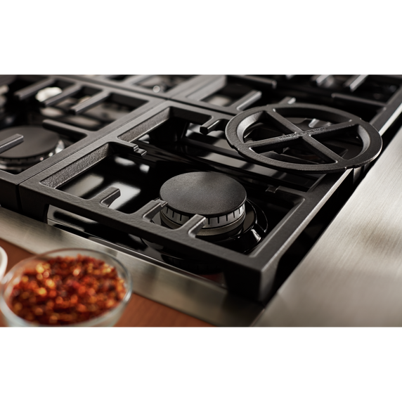 KitchenAid® 48'' Smart Commercial-Style Gas Range with Griddle KFGC558JIB