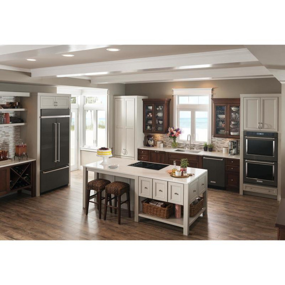 Kitchenaid® 20.8 Cu. Ft. 36" Width Built In Stainless Steel French Door Refrigerator with Platinum Interior Design KBFN506EBS