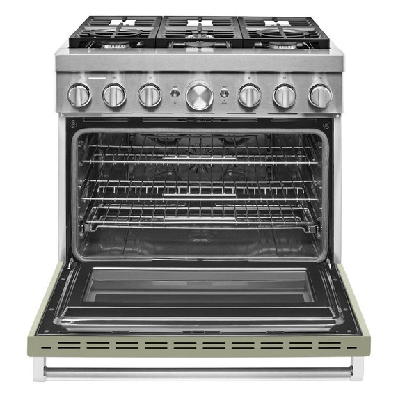 KitchenAid® 36'' Smart Commercial-Style Dual Fuel Range with 6 Burners KFDC506JAV