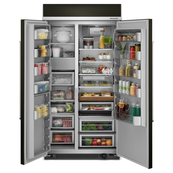 Kitchenaid® 25.5 Cu Ft. 42 Built-In Side-by-Side Refrigerator with PrintShield™ Finish KBSN702MBS