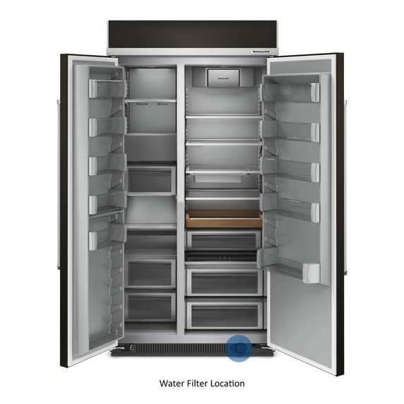 Kitchenaid® 25.5 Cu Ft. 42" Built-In Side-by-Side Refrigerator with PrintShield™ Finish KBSN702MBS