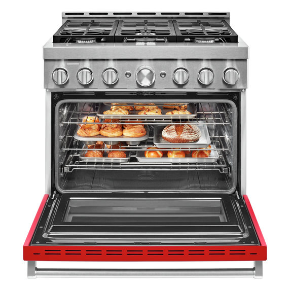 KitchenAid® 36'' Smart Commercial-Style Gas Range with 6 Burners KFGC506JPA