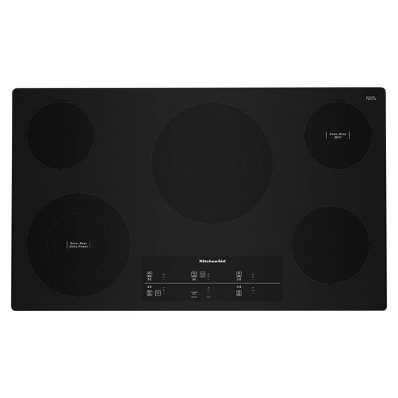 Kitchenaid® 36" Electric Cooktop with 5 Elements and Touch-Activated Controls KCES956KBL
