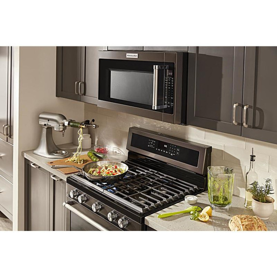 Kitchenaid® 30-Inch 5-Burner Gas Convection Range KFGG500EBS