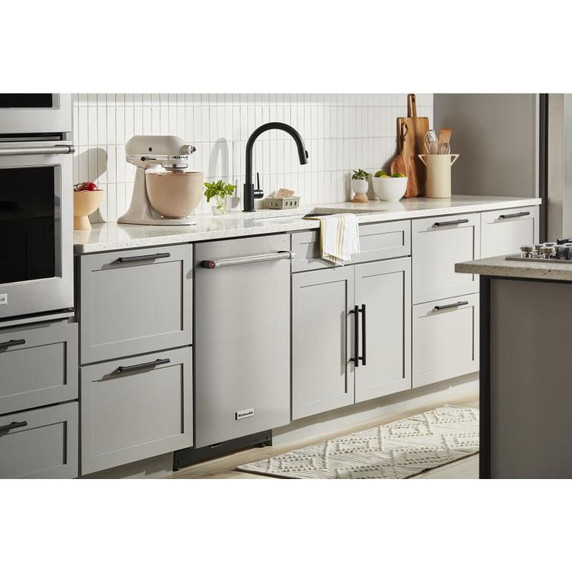 Kitchenaid® 23.8 cu. ft. 36" Counter-Depth French Door Platinum Interior Refrigerator with PrintShield™ Finish KRFC704FPS