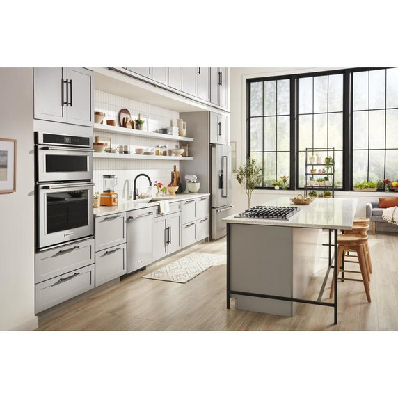 Kitchenaid® 23.8 cu. ft. 36" Counter-Depth French Door Platinum Interior Refrigerator with PrintShield™ Finish KRFC704FPS