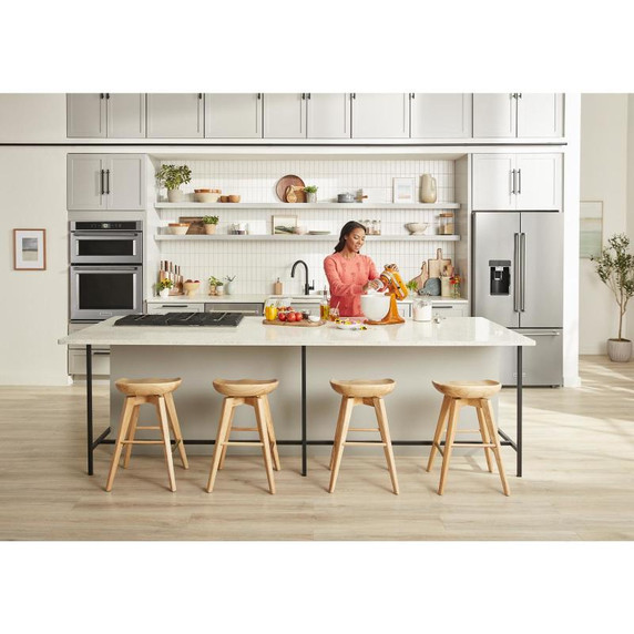 Kitchenaid® 23.8 cu. ft. 36" Counter-Depth French Door Platinum Interior Refrigerator with PrintShield™ Finish KRFC704FPS