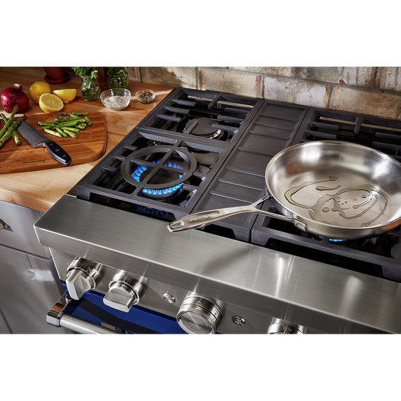 KitchenAid® 30'' Smart Commercial-Style Dual Fuel Range with 4 Burners KFDC500JIB