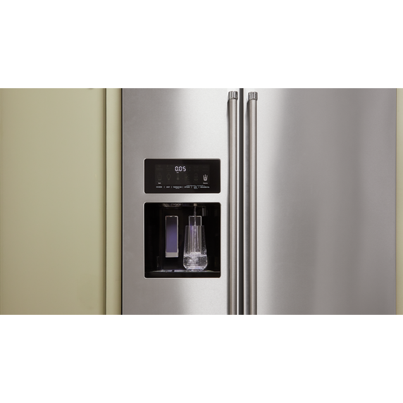 Kitchenaid® 24.8 cu ft. Side-by-Side Refrigerator with Exterior Ice and Water and PrintShield™ Finish KRSF705HBS