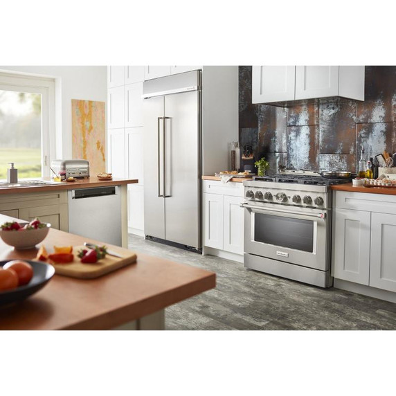 KitchenAid® 36'' Smart Commercial-Style Gas Range with 6 Burners KFGC506JSS