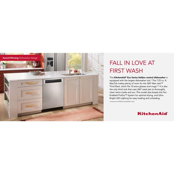Kitchenaid® 44 dBA Dishwasher with 360° Max Jets™ Third Rack and LED Interior Lighting KDPM704KPS Kitchenaid® 44 dBA Dishwasher with 360° Max Jets™ Third Rack and LED Interior Lighting KDPM704KPS