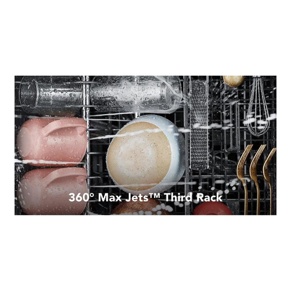Kitchenaid® 44 dBA Dishwasher in PrintShield™ Finish with 360° Max Jets™ Third Rack KDPM604KBS Kitchenaid® 44 dBA Dishwasher in PrintShield™ Finish with 360° Max Jets™ Third Rack KDPM604KBS