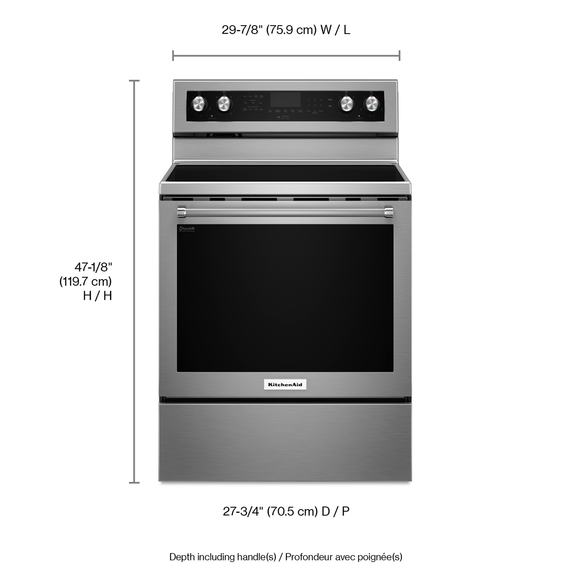 Kitchenaid® 30-Inch 5-Element Electric Convection Range YKFEG500ESS