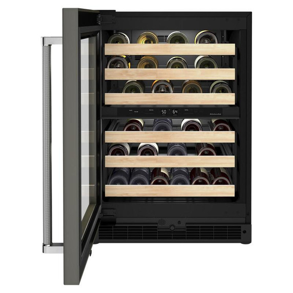 Kitchenaid® 24" Panel-Ready Undercounter Wine Cellar with Wood-Front Racks KUWL214KPA