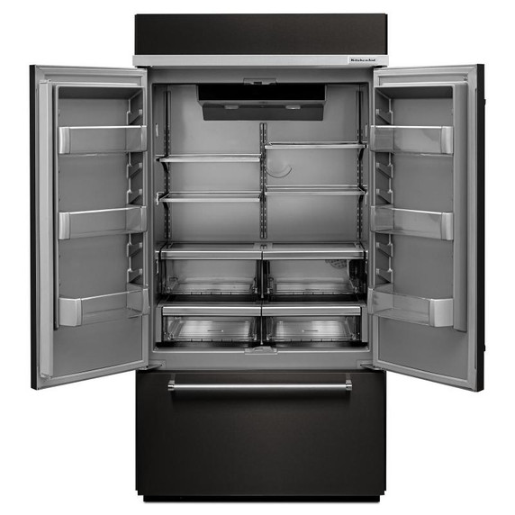 Kitchenaid® 24.2 Cu. Ft. 42" Width Built-In Stainless French Door Refrigerator with Platinum Interior Design KBFN502EBS