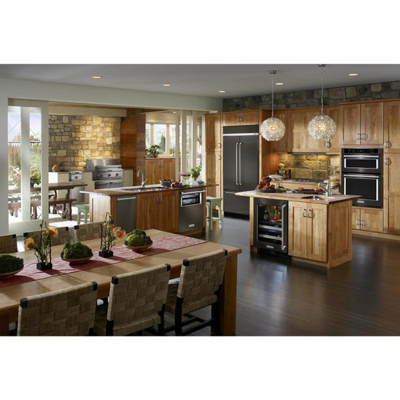 Kitchenaid® 24.2 Cu. Ft. 42" Width Built-In Stainless French Door Refrigerator with Platinum Interior Design KBFN502EBS