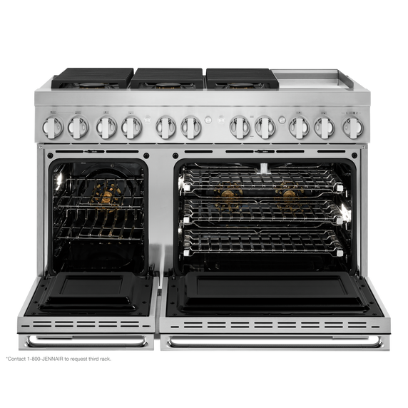 Jennair® NOIR™ 48 Dual-Fuel Professional Range with Chrome-Infused Griddle JDRP548HM