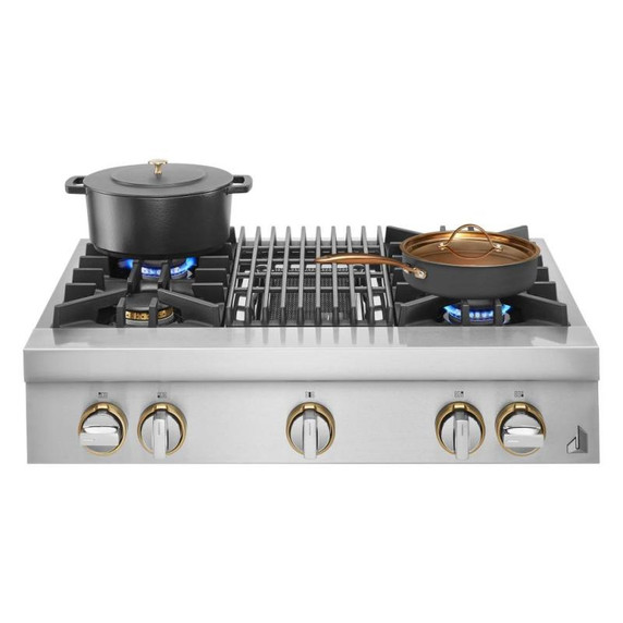 Jennair® 36" RISE™ Gas Professional-Style Rangetop with Gas Grill JGCP636HL