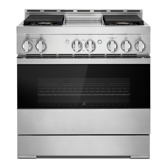 Jennair® 36 NOIR™ Gas Professional-Style Range with Chrome-Infused Griddle JGRP536HM