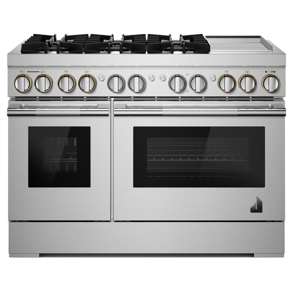 Jennair® RISE™ 48 Dual-Fuel Professional Range with Chrome-Infused Griddle JDRP548HL