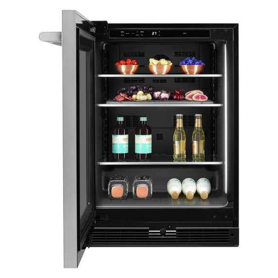 Jennair® RISE™ 24  Under Counter Glass Door Refrigerator, Left Swing JUGFL242HL