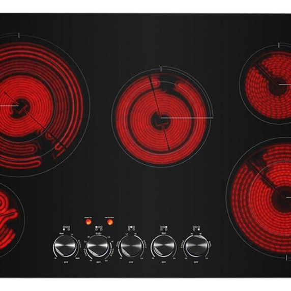 Jennair® 36" Oblivion Glass Radiant Cooktop with Halo-Effect Knobs JEC3536HB