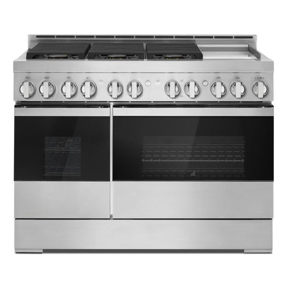 Jennair® 48" NOIR™ Gas Professional-Style Range with Chrome-Infused Griddle JGRP548HM