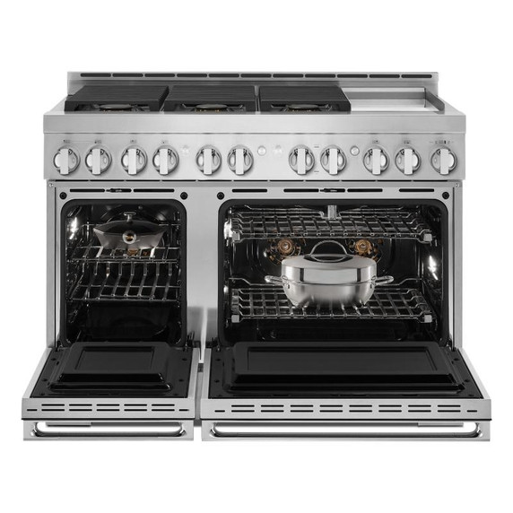Jennair® 48" NOIR™ Gas Professional-Style Range with Chrome-Infused Griddle JGRP548HM