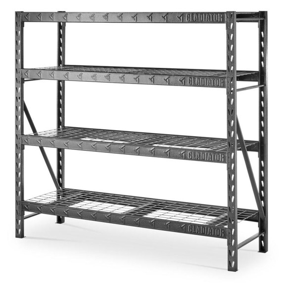 Gladiator® 77" Wide Heavy Duty Rack with Four 24" Deep Shelves GARS774XEG