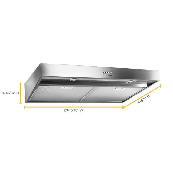 Whirlpool® 30" Range Hood with Dishwasher-Safe Full-Width Grease Filters WVU37UC0FS