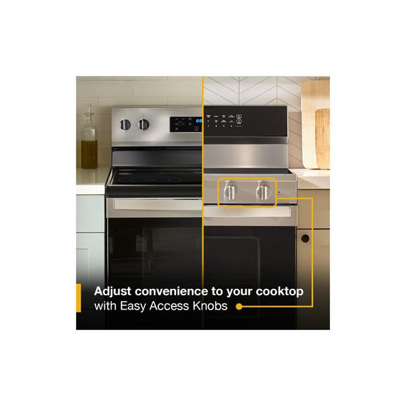 Whirlpool® 30-inch Smart Electric Range with Air Cooking Technology, WipeClean™ Coating, Steam/Self Cleaning, Rapid Preheat 5.3 CuFt Capacity YWFES7530RW