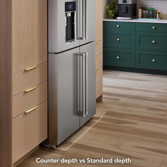 Kitchenaid® 36" Counter-Depth 19.4 Cu Ft 4-Door Refrigerator with Flexible Temperature Zone KRQC736RPS