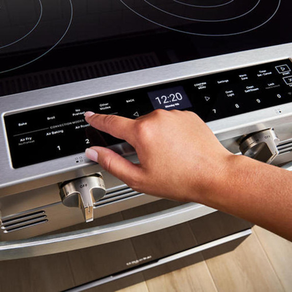 Whirlpool® 30-inch Smart Slide In Gas Range with True Convection, No Preheat Air Fry, Steam/Self Clean and High Speed Preheat WSGS7530RZ