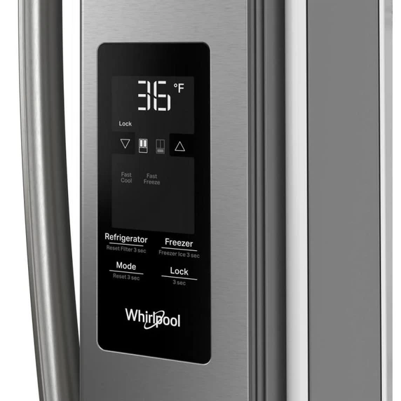 Whirlpool® 36-Inch French Door Refrigerator with Interior Water Dispenser - 31 cu. ft. WRFF3336SZ