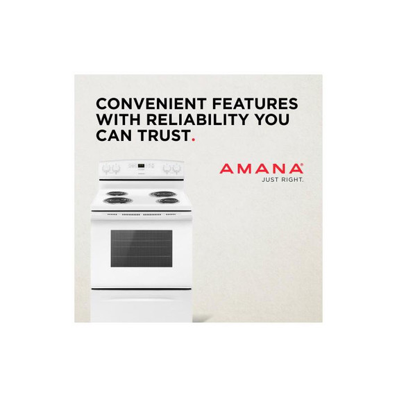 30-inch Amana® Electric Range with Bake Assist Temps ACR4303MFW 30-inch Amana® Electric Range with Bake Assist Temps ACR4303MFW