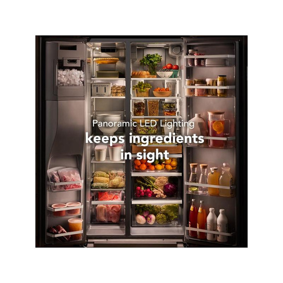 Kitchenaid® 20.8 Cu. Ft. Counter-Depth Side-by-Side Refrigerator with Exterior Ice and Water Dispenser in PrintShield™ Finish KRSC536RPS Kitchenaid® 20.8 Cu. Ft. Counter-Depth Side-by-Side Refrigerator with Exterior Ice and Water Dispenser in PrintShield™ Finish KRSC536RPS