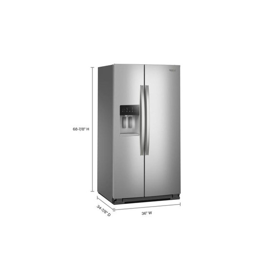Whirlpool® 36-inch Full Depth Side-by-Side Refrigerator with TruCool™ System WRSF5536RZ