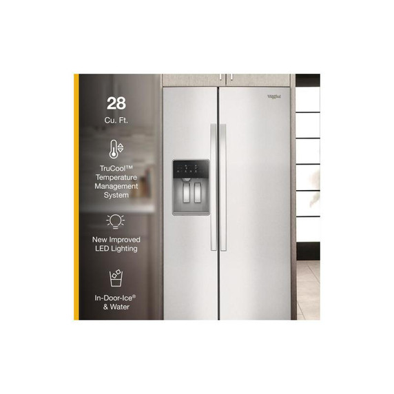 Whirlpool® 36-inch Full Depth Side-by-Side Refrigerator with TruCool™ System WRSF5536RZ